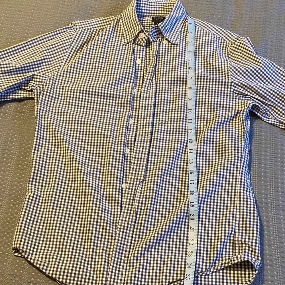 J. Crew Blue and White Gingham Casual Shirt